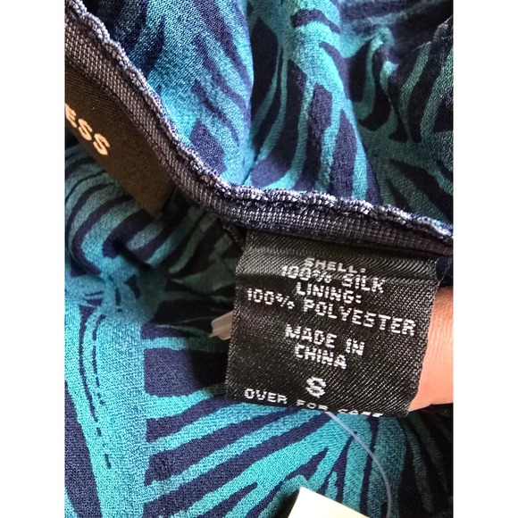 EXPRESS‎ Teal Navy Leaf Print Maxi Skirt Flowy Beach Vacation Resort Size S - Picture 10 of 10